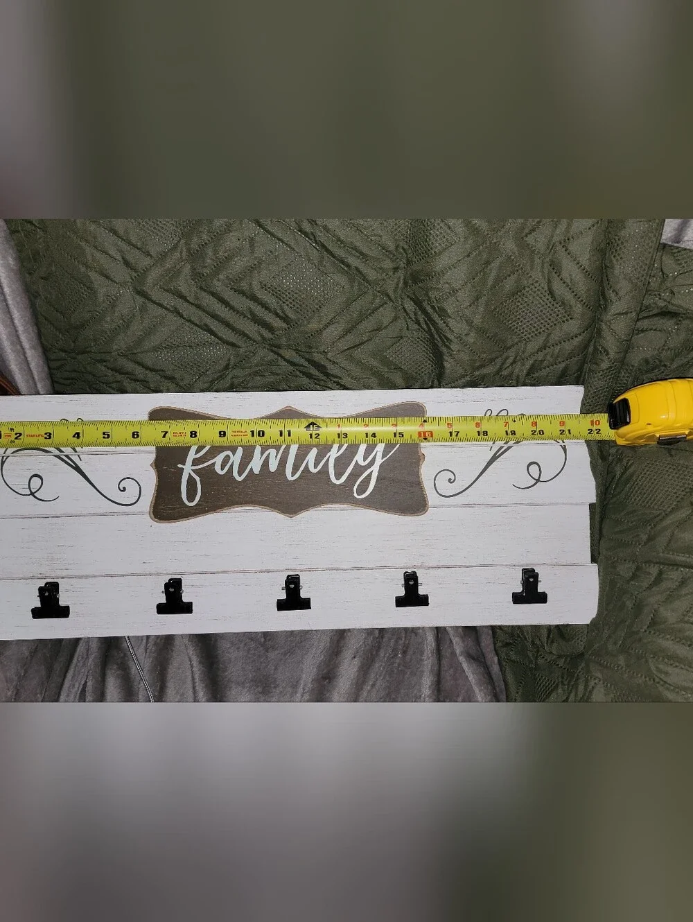 Hobby Lobby White, Brown, and Black 'Family' Hook Rack